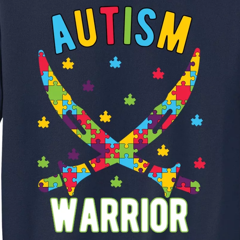 Warrior Autism Awareness Gift Tall Sweatshirt