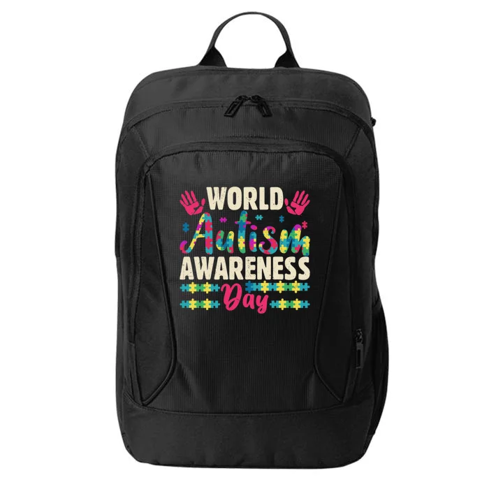 World Autism Awareness Day Autism Awareness And Support Funny Gift City Backpack