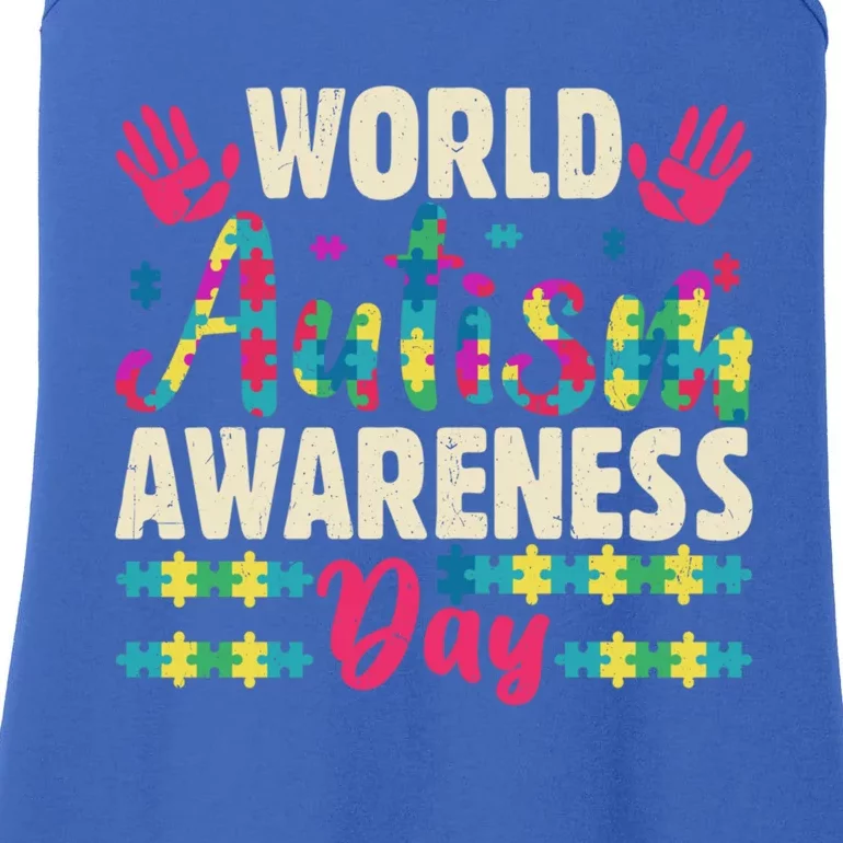 World Autism Awareness Day Autism Awareness And Support Funny Gift Ladies Essential Tank