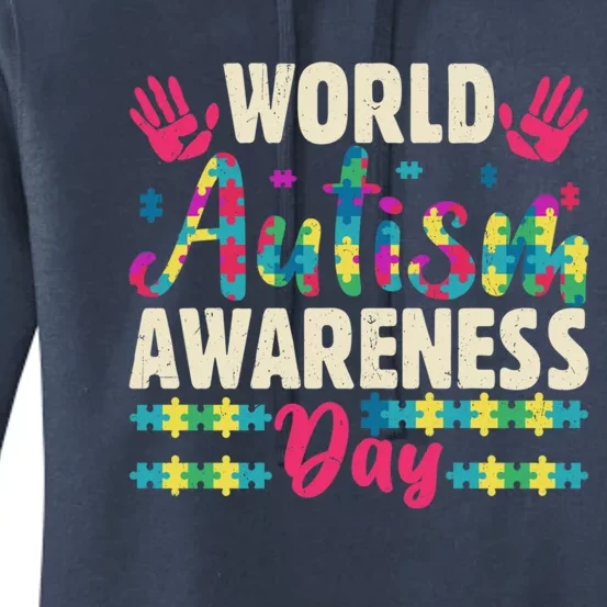 World Autism Awareness Day Autism Awareness And Support Funny Gift Women's Pullover Hoodie