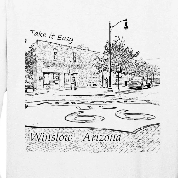 Winslow Arizona Az Us 66 Take It Easy Est. 1926 Mother Road Tall Long Sleeve T-Shirt