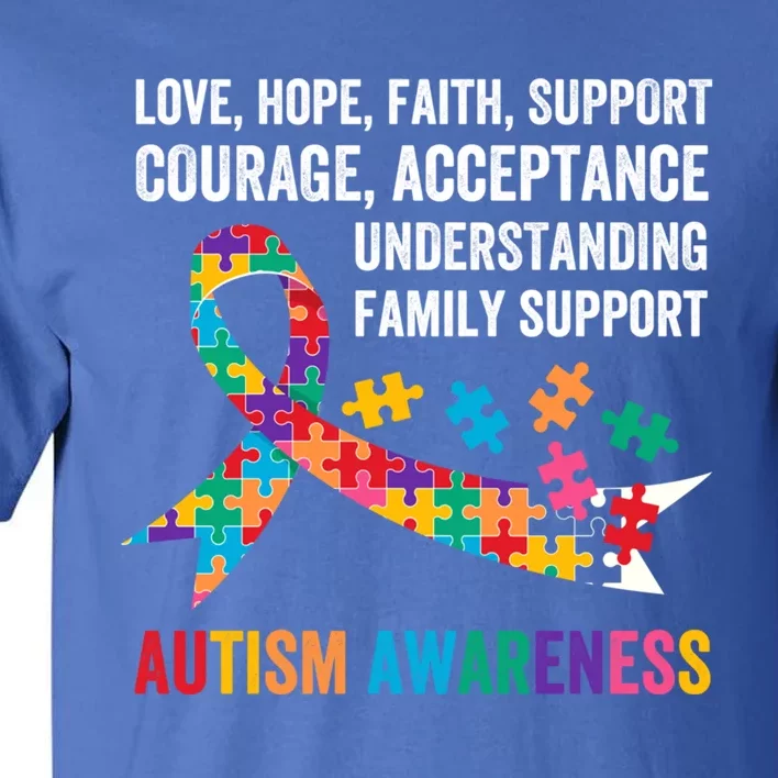 World Autism Awareness Day Month Acceptance Autism Rainbow Gift Tall T-Shirt