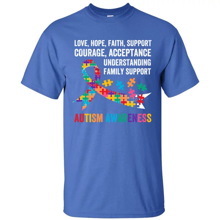 World Autism Awareness Day Month Acceptance Autism Rainbow Gift Tall T-Shirt