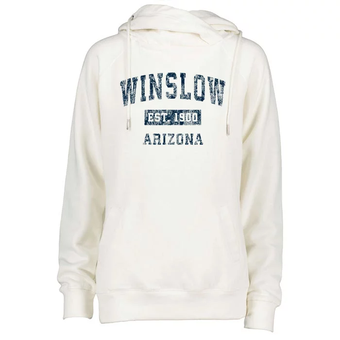 Winslow Arizona Az Vintage Sports Womens Funnel Neck Pullover Hood