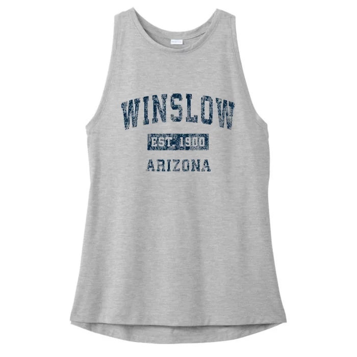 Winslow Arizona Az Vintage Sports Ladies Tri-Blend Wicking Tank