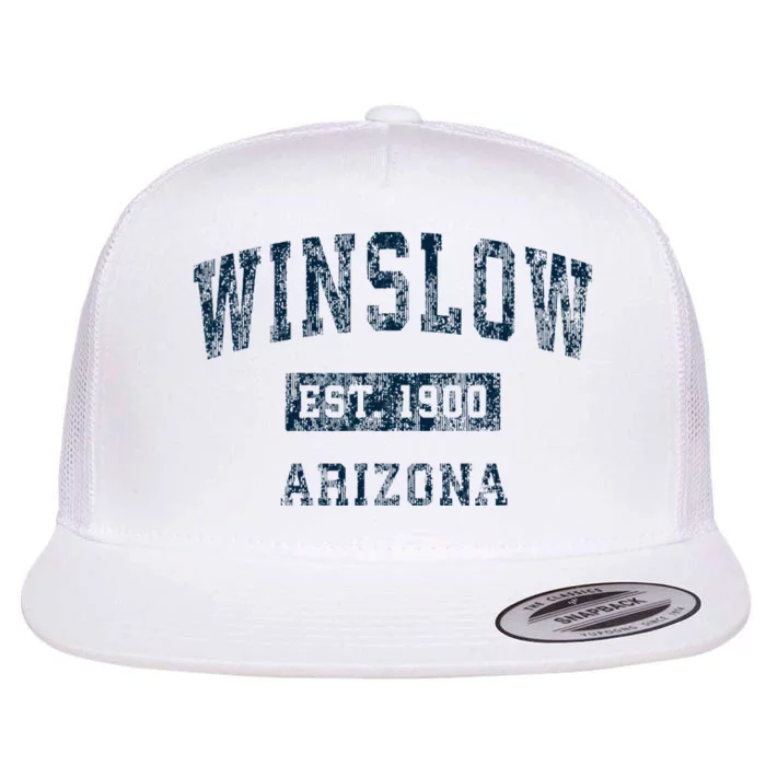 Winslow Arizona Az Vintage Sports Flat Bill Trucker Hat