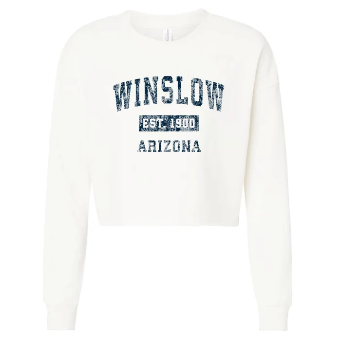 Winslow Arizona Az Vintage Sports Cropped Pullover Crew