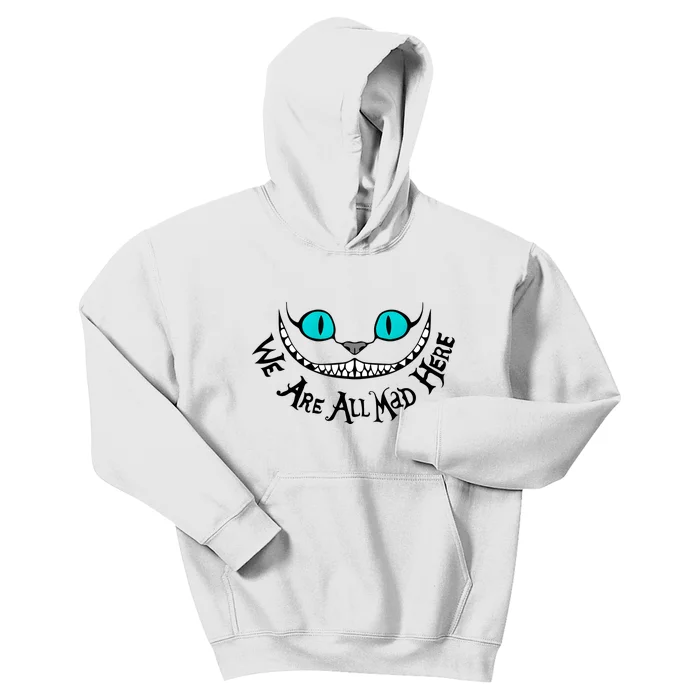 We Are All Mad Funny Scary Cat Eyes Cartoon Kids Hoodie