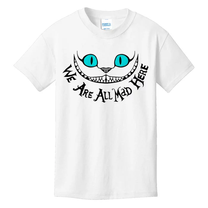 We Are All Mad Funny Scary Cat Eyes Cartoon Kids T-Shirt