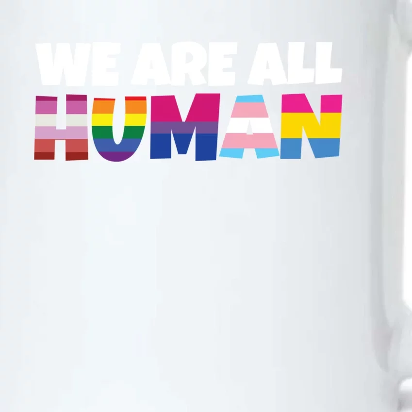 We Are All Hu Proud Lgbt Rainbow Flag Inspirational Gift Black Color Changing Mug