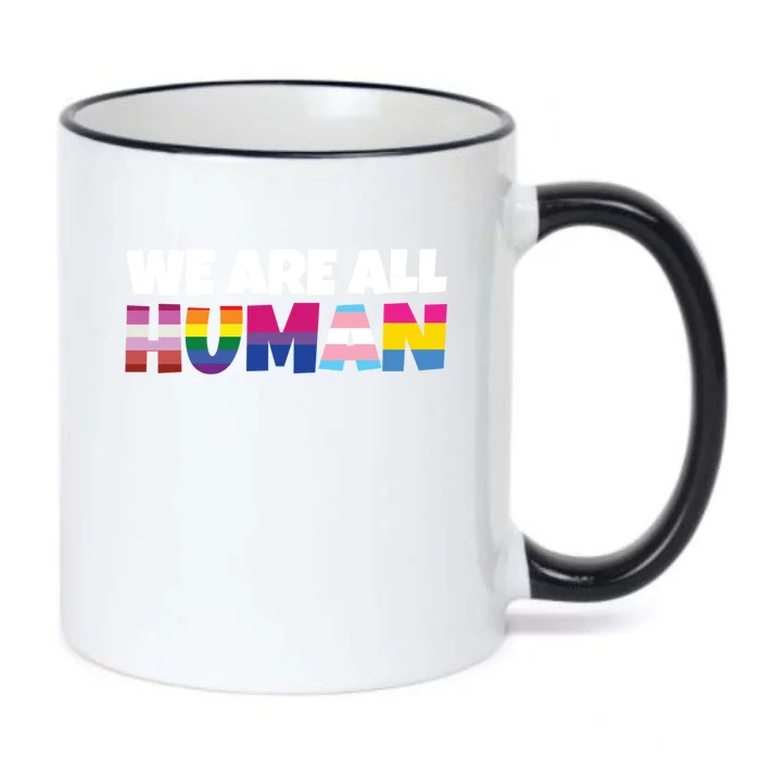 We Are All Hu Proud Lgbt Rainbow Flag Inspirational Gift Black Color Changing Mug