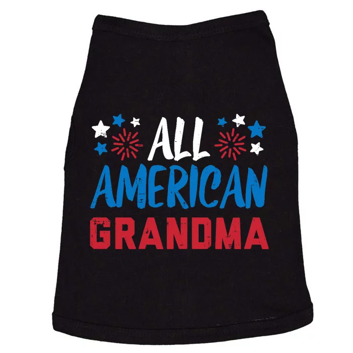 Wo All American Grandma 4th Of July Matching Family Patriotic Doggie Tank