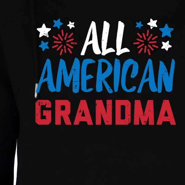 Wo All American Grandma 4th Of July Matching Family Patriotic Womens Funnel Neck Pullover Hood