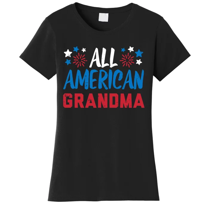 Wo All American Grandma 4th Of July Matching Family Patriotic Women's T-Shirt