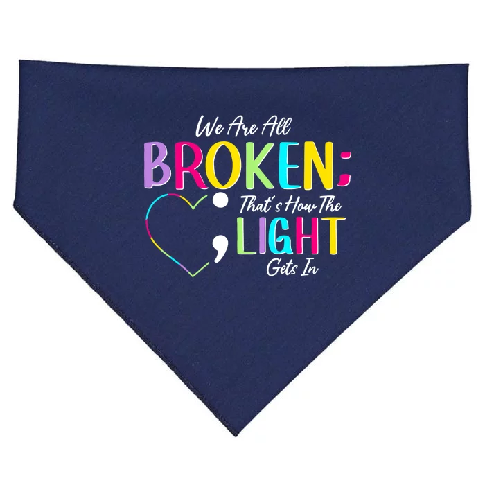 We Are All Colored Hearts Raise Awareness For Mental Health USA-Made Doggie Bandana