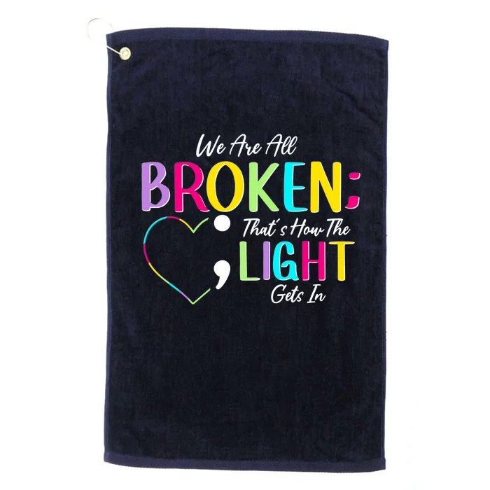 We Are All Colored Hearts Raise Awareness For Mental Health Platinum Collection Golf Towel