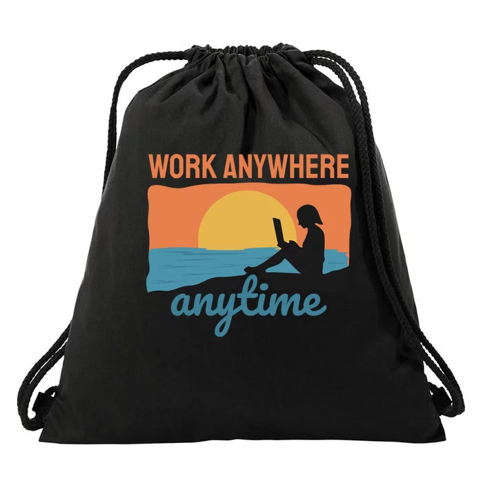 Work Anywhere Anytime Drawstring Bag