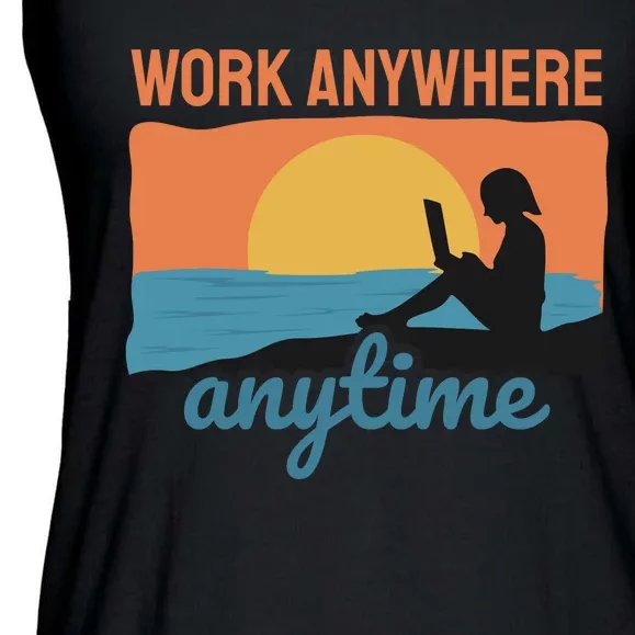 Work Anywhere Anytime Ladies Essential Flowy Tank