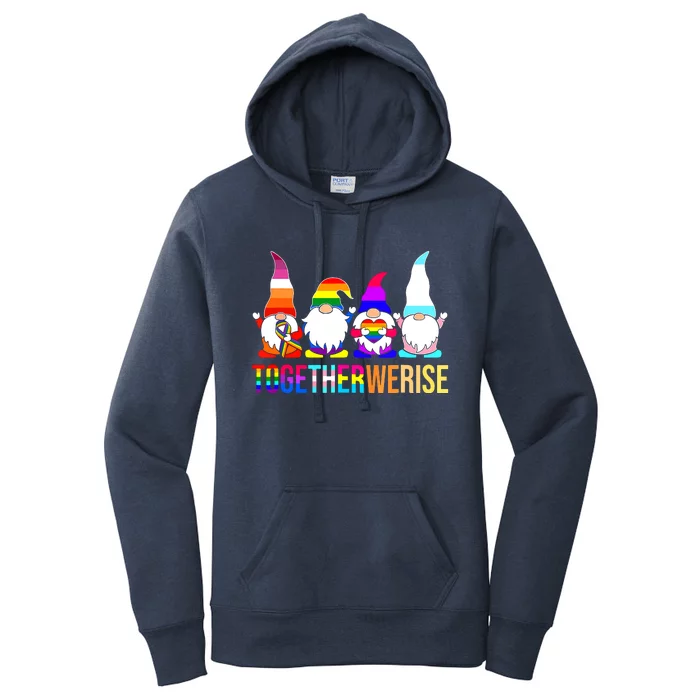 We Are All Human Gnomes Pride Ally Gnome LGBT Funny Women's Pullover Hoodie