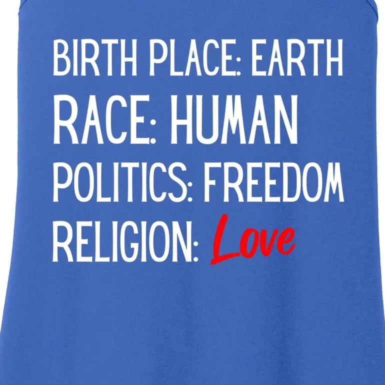 We Are All The Same Earth Hu Freedom Love Choose Kindness Cute Gift Ladies Essential Tank