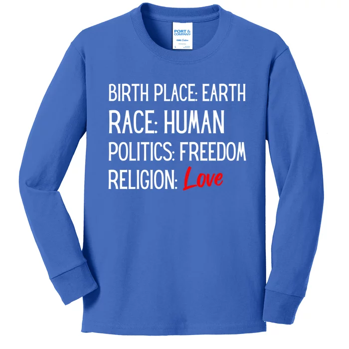 We Are All The Same Earth Hu Freedom Love Choose Kindness Cute Gift Kids Long Sleeve Shirt