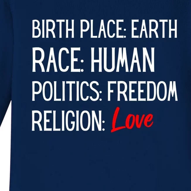 We Are All The Same Earth Hu Freedom Love Choose Kindness Cute Gift Baby Long Sleeve Bodysuit