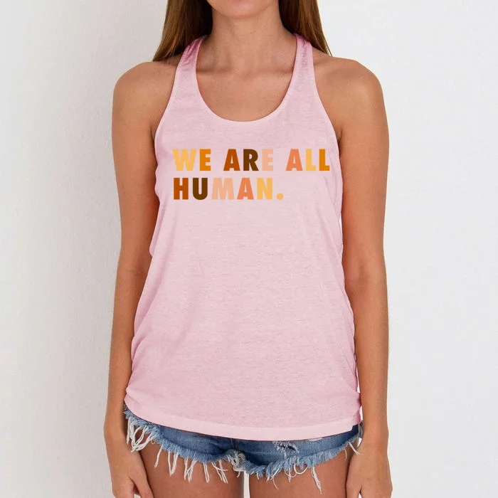 We Are All Hu Skin Tone Gift Women's Knotted Racerback Tank