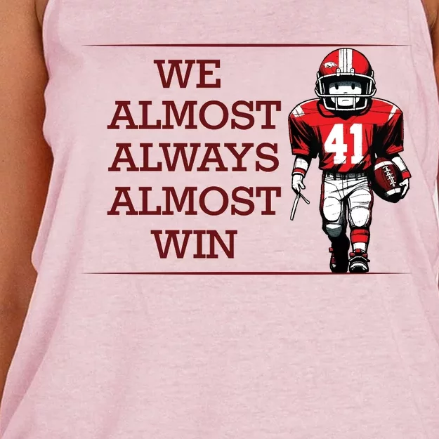 We Almost Always Almost Win Arkansas Women's Knotted Racerback Tank