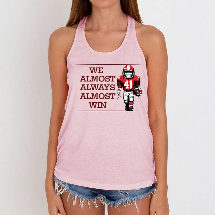 We Almost Always Almost Win Arkansas Women's Knotted Racerback Tank