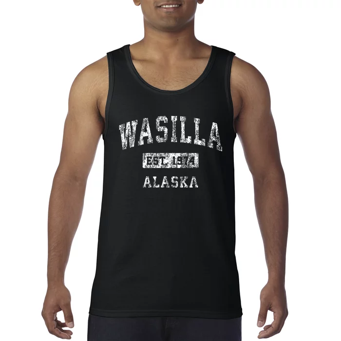 Wasilla Alaska Ak Vintage Established Sports Tank Top