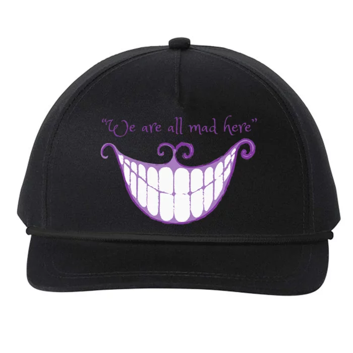 We Are All Mad Here Alice Cat Smile Halloween Costume Snapback Five-Panel Rope Hat