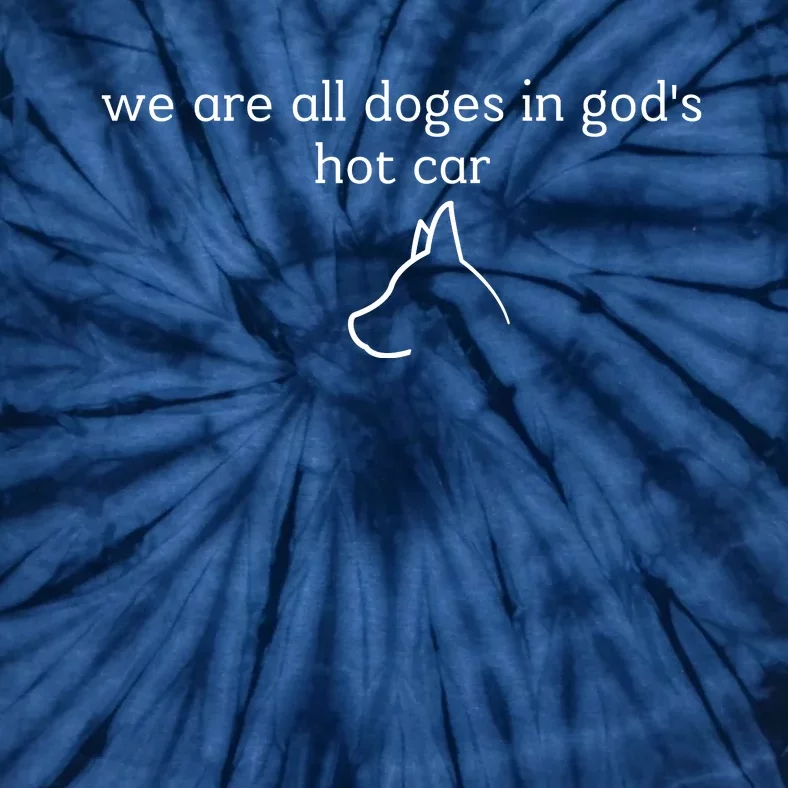 We Are All Doges In God's Hot Car Funny Tie-Dye T-Shirt