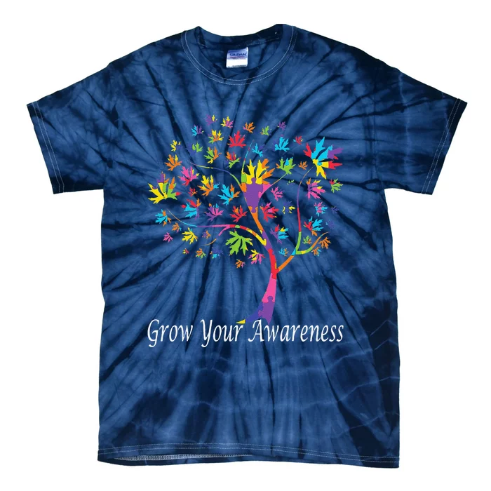 World Autism Awareness Day Grow Your Awareness Tie-Dye T-Shirt