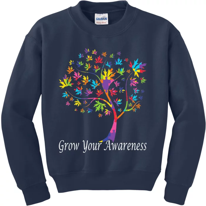 World Autism Awareness Day Grow Your Awareness Kids Sweatshirt