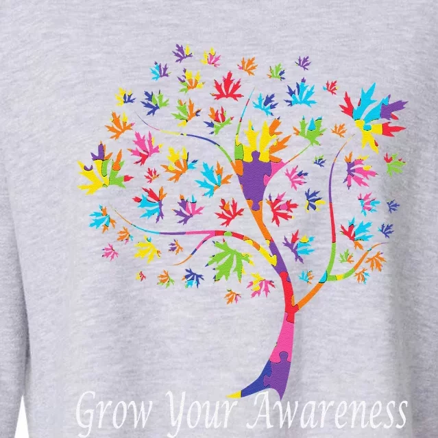 World Autism Awareness Day Grow Your Awareness Cropped Pullover Crew