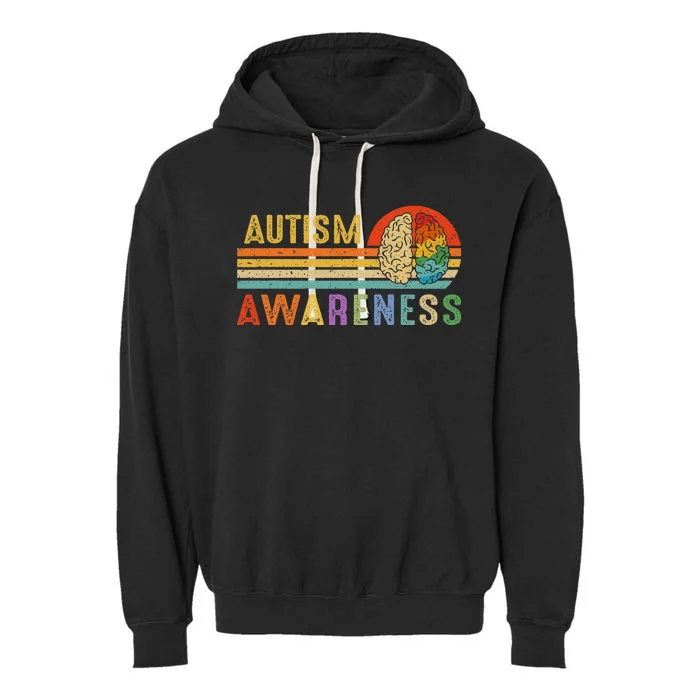 World Autism Awareness Neurodiversity Autistic April Sunset Garment-Dyed Fleece Hoodie