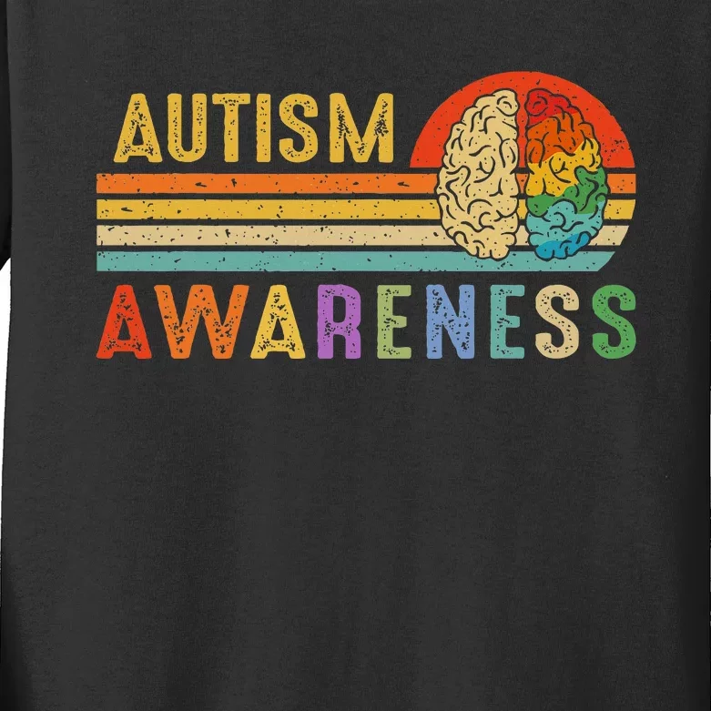 World Autism Awareness Neurodiversity Autistic April Sunset Kids Long Sleeve Shirt