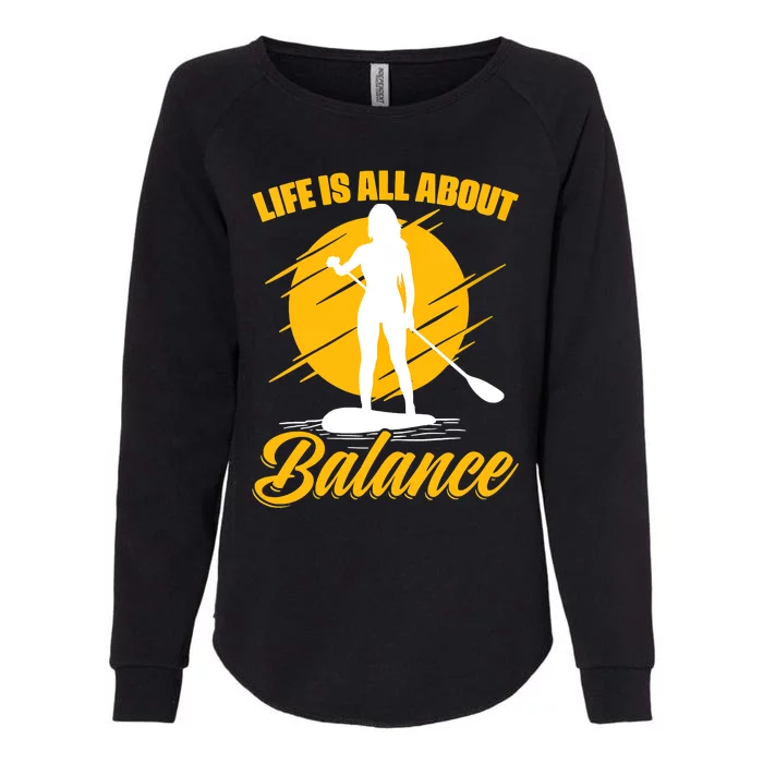 Womens All About Balance SUP Boarding Paddling Stand Up Paddle Womens California Wash Sweatshirt