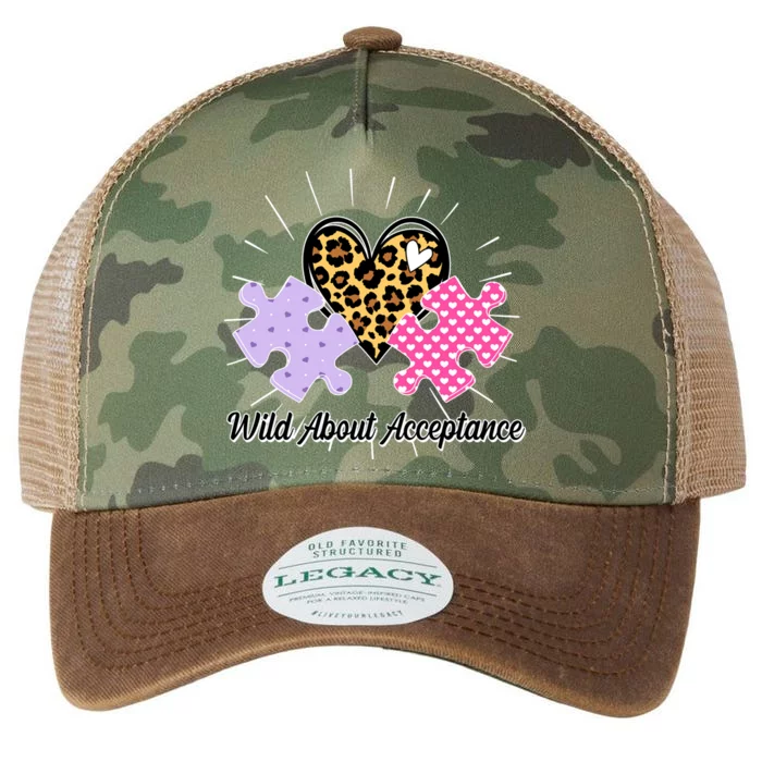 Wild About Acceptance Autism Awareness Puzzle Heart Legacy Tie Dye Trucker Hat