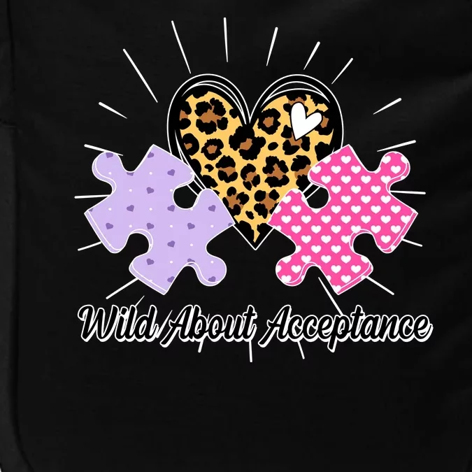 Wild About Acceptance Autism Awareness Puzzle Heart Impact Tech Backpack