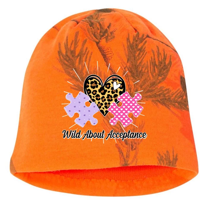 Wild About Acceptance Autism Awareness Puzzle Heart Kati - Camo Knit Beanie