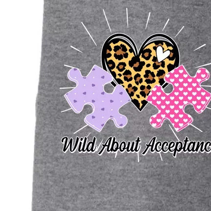 Wild About Acceptance Autism Awareness Puzzle Heart Doggie 3-End Fleece Hoodie