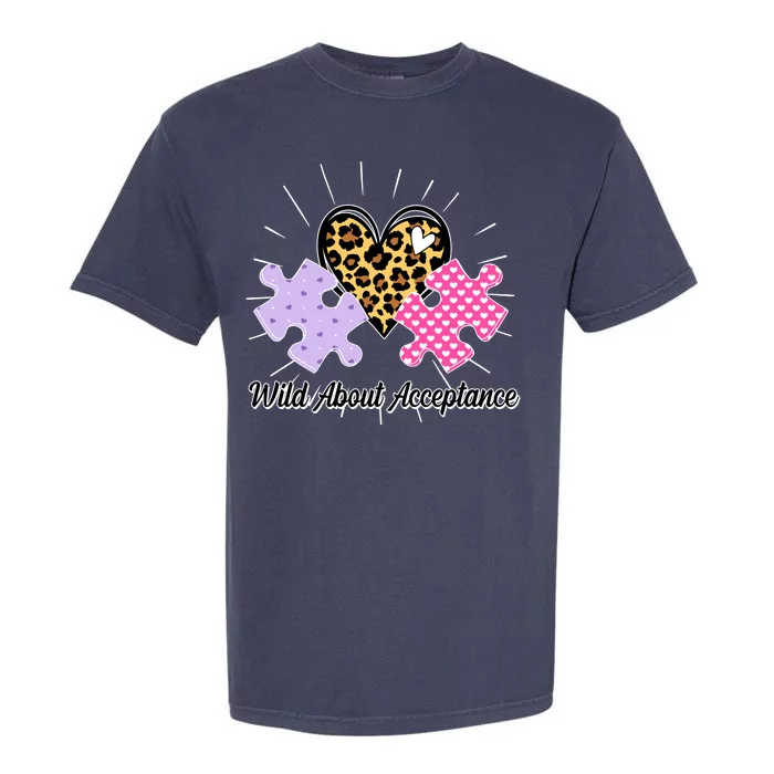 Wild About Acceptance Autism Awareness Puzzle Heart Garment-Dyed Heavyweight T-Shirt