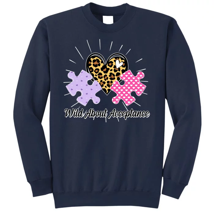 Wild About Acceptance Autism Awareness Puzzle Heart Sweatshirt