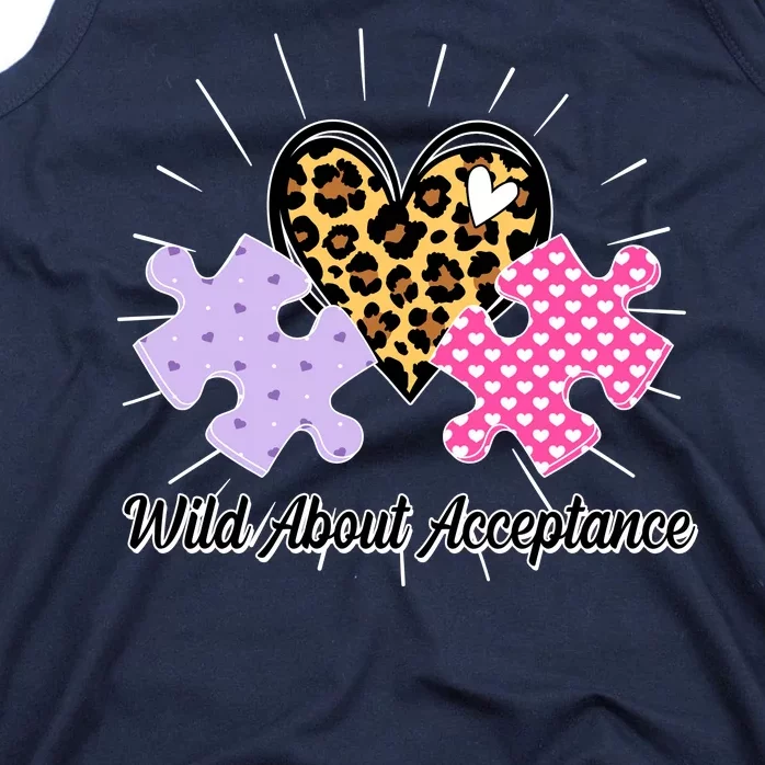 Wild About Acceptance Autism Awareness Puzzle Heart Tank Top