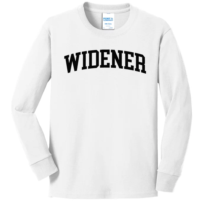 Widener Athletic Arch College University ! Alumni Kids Long Sleeve Shirt