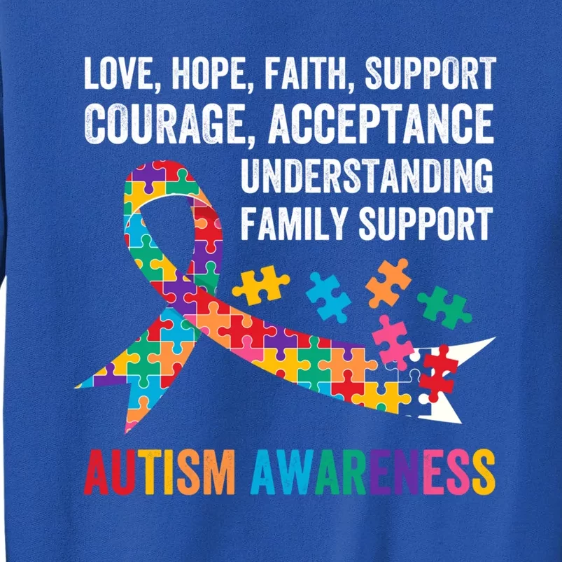 World Autism Awareness Day Month Acceptance Autism Rainbow Gift Tall Sweatshirt