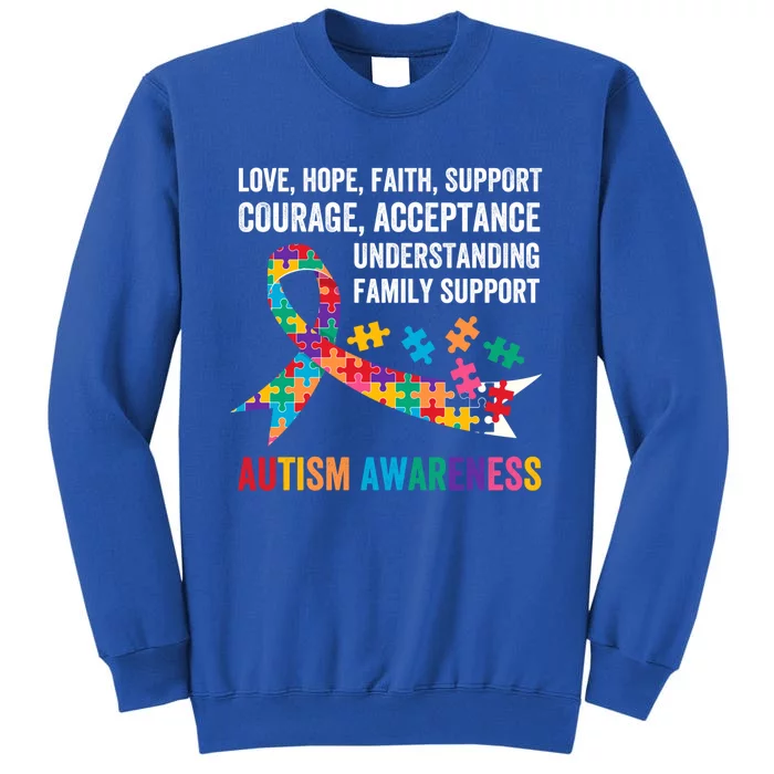 World Autism Awareness Day Month Acceptance Autism Rainbow Gift Tall Sweatshirt