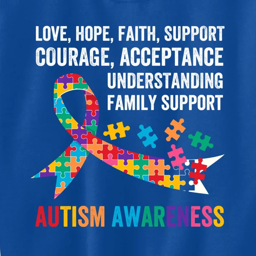 World Autism Awareness Day Month Acceptance Autism Rainbow Gift Kids Sweatshirt