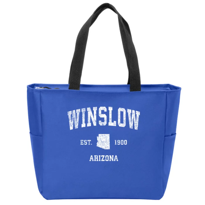 Winslow Arizona Az Vintage Sports Zip Tote Bag